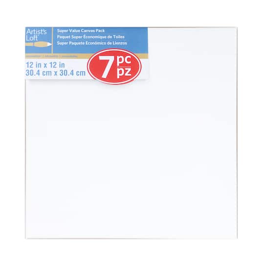 7 Pack 12" x 12" Super Value Canvas by Artist's Loft® Necessities™